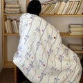 Axyaa Cartoon Puppy Fleece Blanket | Double-Layer Thick Warm Throw | Soft Plush Plaid