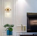 Axyaa Modern Black Gold Crystal Wall Lights for Bedroom Living Room Home Décor LED Sconce Fixtures