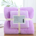 Axyaa Luxury Coral Fleece Towel Set - Super Absorbent & Soft - 2pcs - 70x140cm, 35x75cm