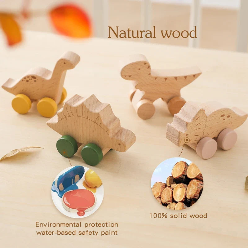 Axya Dinosaur Wooden Building Blocks Car Educational Toys