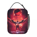 Axyaa Insulated Captain America Lunch Bag: Reusable Thermal Bento Box for Picnic