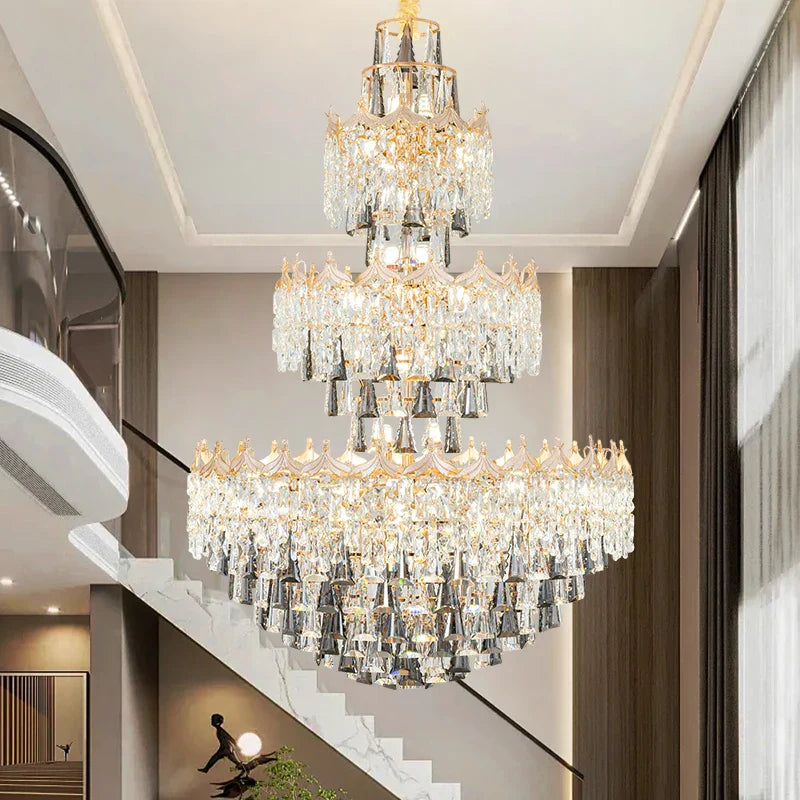 Axyaa European Luxury Crystal Chandelier for Elegant Living Spaces