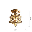 Axyaa Vintage Glass LED Ceiling Lights for Living Room, American Copper Finish