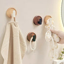 Axyaa Walnut Coat Rack Hooks: Stylish Black Wall Hangers for Keys, Clothes, Towels & Robes