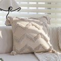Axyaa Floral Embroidered Cotton Cushion Cover 45x45cm - Jacquard Forest Pillowcase for Home Decor