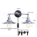 Axyaa Industrial Pink LED Wall Light with Pull Chain Switch - Two Heads Industrial Bedroom Lamp