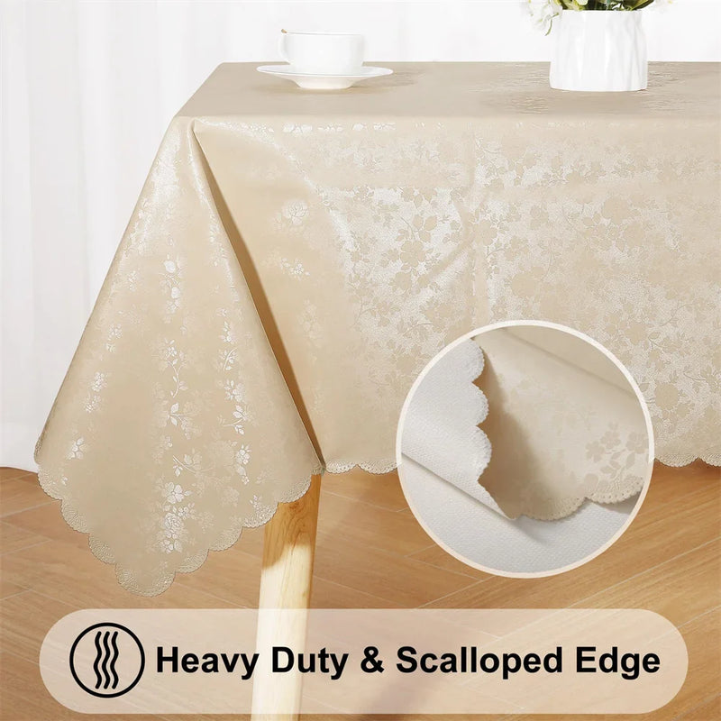 Axyaa Waterproof Vinyl Tablecloth 60x84 Inch for Kitchen Dining Room
