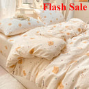 Axyaa Cloud Super Soft Kapok Mattress in Cream Wind Wrinkled Double-Layer Yarn - 4-Piece Set