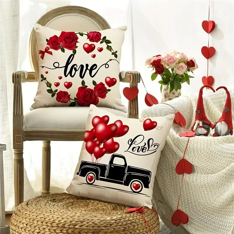 Axyaa Love Tree Balloon Rose Pillowcase - Home Sofa Cushion Cover