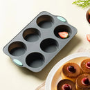 Axyaa Silicone Mini Muffin Mold 6/12-Hole Baking Pan Non-Stick Cupcake Pudding Tool