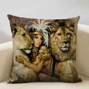 Axyaa Vintage African Indian Sexy Girl Women Oil Painting Cushion Cover