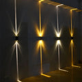 Axyaa Silver Aluminum COB 6W Outdoor Wall Sconces - Waterproof IP65 Up/Down Porch Light