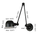 Axyaa Nordic Retro Adjustable Long Arm Wall Lamp Creative Indoor Bedroom Luminaria