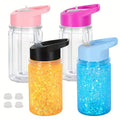Axyaa 10oz Double Layer Plastic Snowball Cup with Lid, Straw - Set of 4