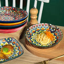 Axyaa Ceramic Vegetable Plate - Hand-painted European Design