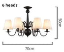 Axyaa Black Iron Chandelier with Cloth Lampshade, E14 Candle Light Holder