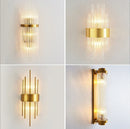 Axyaa Golden Crystal Wall Lamp: Elegant LED Sconce for Bedroom, Living Room, Bathroom