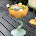 Axyaa Two Tone Glass Goblet Set - Elegant Stemware Champagne Coupes & Ice Cream Cups