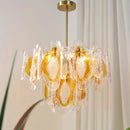 Axyaa Vintage Amber Glass Chandelier - Mid-Century American Style Lighting