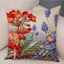 Axyaa Flower Girl Cushion Set - Fairy Tale Decor for Living Room, Bedroom Sofa