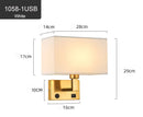 Axyaa LED Rotating Angle Wall Light with Fabric Lampshade for Bedroom and Living Room