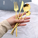 Axyaa Stainless Steel Dinner Fork Set - 8 Pcs Cutlery Dining Tableware