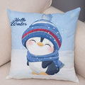 Axyaa Santa Little Penguin Pillowcase 45x45cm Merry Christmas Deer Cushion Cover