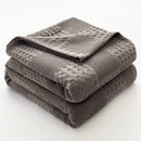 Axyaa Waffle Cotton Throw Blanket for Bed & Sofa - Soft & Breathable Summer Plaid Blanket