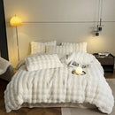 Axyaa Rabbit Plush Four-Piece Sheet Set - Cozy Autumn/Winter Bedding