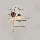 Axyaa Modern Wood Glass LED Wall Light for Bedroom and Living Room