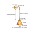 Axyaa Amber Glass LED Wall Lamp for Bedroom, Living Room, Bathroom - Minimalist Design