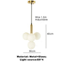 Axyaa Nordic Glass Pendant Light - Modern Gold Black Hanging Lamp for Home Interiors