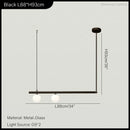 Axyaa Modern Minimalist Linear Pendant Light: Stylish Nordic Chandelier for Living Room & Restaurant.