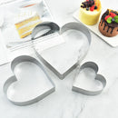Axyaa Heart-shaped Stainless Steel Mousse Ring Mold Set for Baking & Desserts