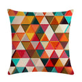 Axyaa Geometric Linen Cushion Cover: 45x45cm Pillowcase for Home Decor