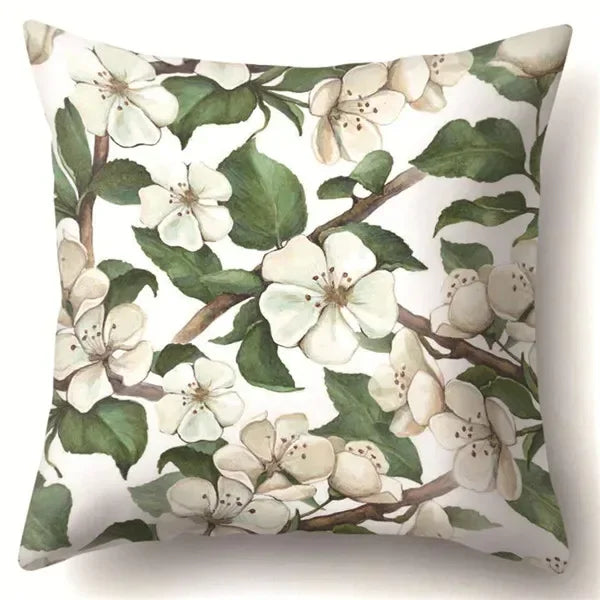 Axyaa Tree Flower Plant Landscape Print Pillow Cover 45X45CM