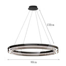 Axyaa Black Glass LED Pendant Chandeliers for Modern Nordic Living Dining Room Decor