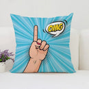 Axyaa Pop Art Cushion Cover: Fun Cartoon Pillow for Living Room Sofa or Bed