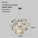 Axyaa Glass Flower Ring Pendant: Nordic Light Luxury Modern Dining Room Fixture