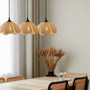 Axyaa Rattan Flower Petal Chandelier - Wabi Sabi Style for Dining Room & Tea Room