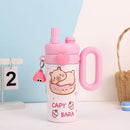 Axyaa Cartoon Thermal Water Bottle with Straw Handle for Kids