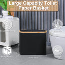 Axyaa Toilet Paper Storage Basket with Lid: Bathroom Organizer Stand Container