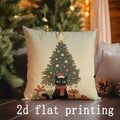 Axyaa Christmas Cat and Tree Pattern Pillow Cover for Sofa Bedroom Car