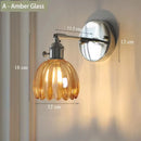 Axyaa Iron Art Glass Flower Wall Sconce with Adjustable Arm and Switch