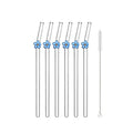Colorful Glass Flower Straws for Tea Juice Milkshake by Axyaa-A Pack of 6