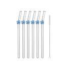 Colorful Glass Flower Straws for Tea Juice Milkshake by Axyaa-A Pack of 6