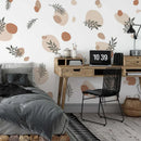 Axyaa Boho Watercolor Leaves Vinyl Wall Decal for Kids Girls Room