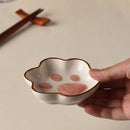 Axyaa Ceramic Cat Claw Sauce Dishes with Tomato Sauce Bowls - Set of 3