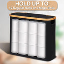 Axyaa Toilet Paper Storage Basket with Lid: Bathroom Organizer Stand Container