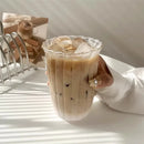 Axyaa 420ml Heat-Resistant Glass Tumbler Cup for Coffee, Juice, and Iced Latte, Nordic Design